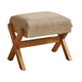 thumbnail image 3 of GUOOL Footstool Change Shoe Stool Leisure Stool Ottoman for Couch Living Room Home Light Brown, 3 of 9