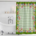 thumbnail image 2 of Easter Shower Curtain, Waterproof Shower Curtains for Bathroom, Rabbit Ears Colorful Eggs Green White Buffalo Plaid Washable Fabric Bathtub Curtain Set Bath Decor with 12 Hooks Extra Long 72"x96", 2 of 6