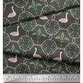 thumbnail image 3 of Soimoi Gray Cotton Poplin Fabric Swan & Moroccan Damask Printed Craft Fabric by the Yard 42 Inch Wide, 3 of 3