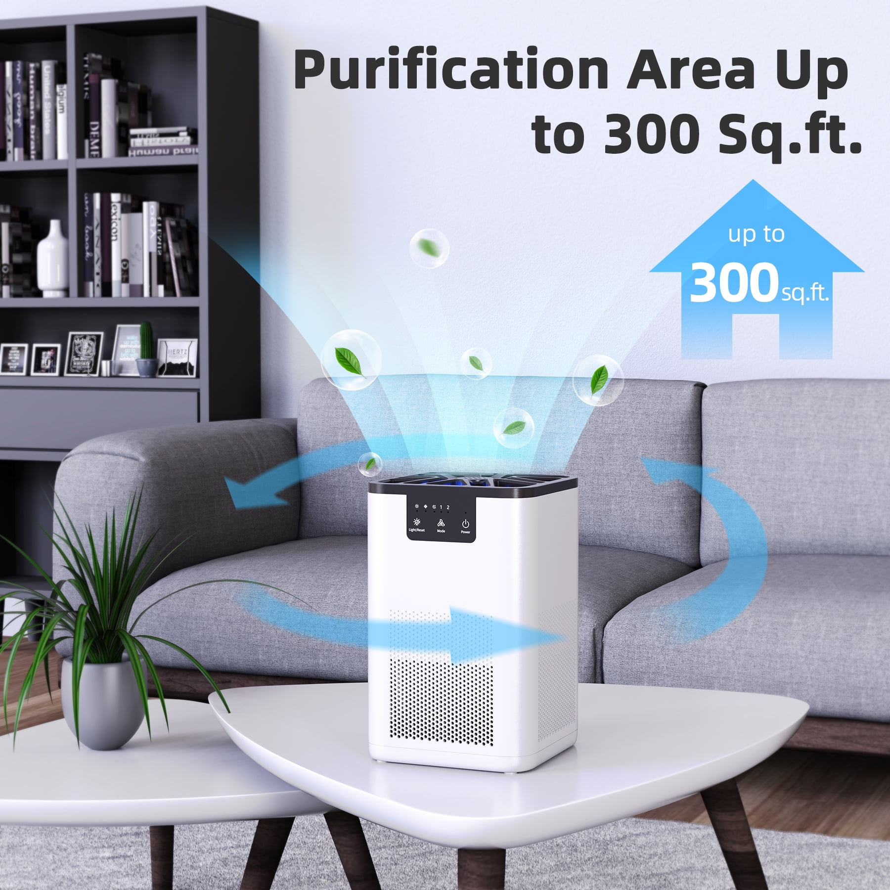 ALROCKET Air Purifier, HEPA Air Filter for Bedroom, Remove 99.9% Smoke Dust for 300 SQ.ft,White