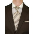 thumbnail image 3 of DTI BB Signature Italian Men's Suit Stretch Modern Fit Ticket Pocket Jacket Pant Brown, 3 of 5