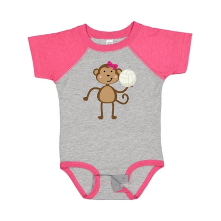 

Inktastic Cute Volleyball Girl Monkey Gift Baby Girl Bodysuit