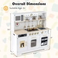 thumbnail image 3 of Costway Play Kitchen for Kids, Wooden Kitchen Playset with Realistic Lights & Sounds White, 3 of 10