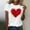 White, variant on Goodtrade8 Crew Neck Womens T-Shirts Valentines Plus Size Girls Valentine Short Sleeve Heart Printed Pullover Love Womens Spring Tops