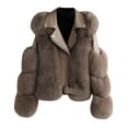 thumbnail image 1 of LOVZFMLL Jackets for Women's Lamb Hair Short Coat New Zipper Motorcycle Style Jacket, 1 of 3