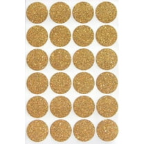 Gold Seal Stickers 1" Round 25 mm, Dot Glitter Stickers one inch rounds - 120 pack by Royal Green