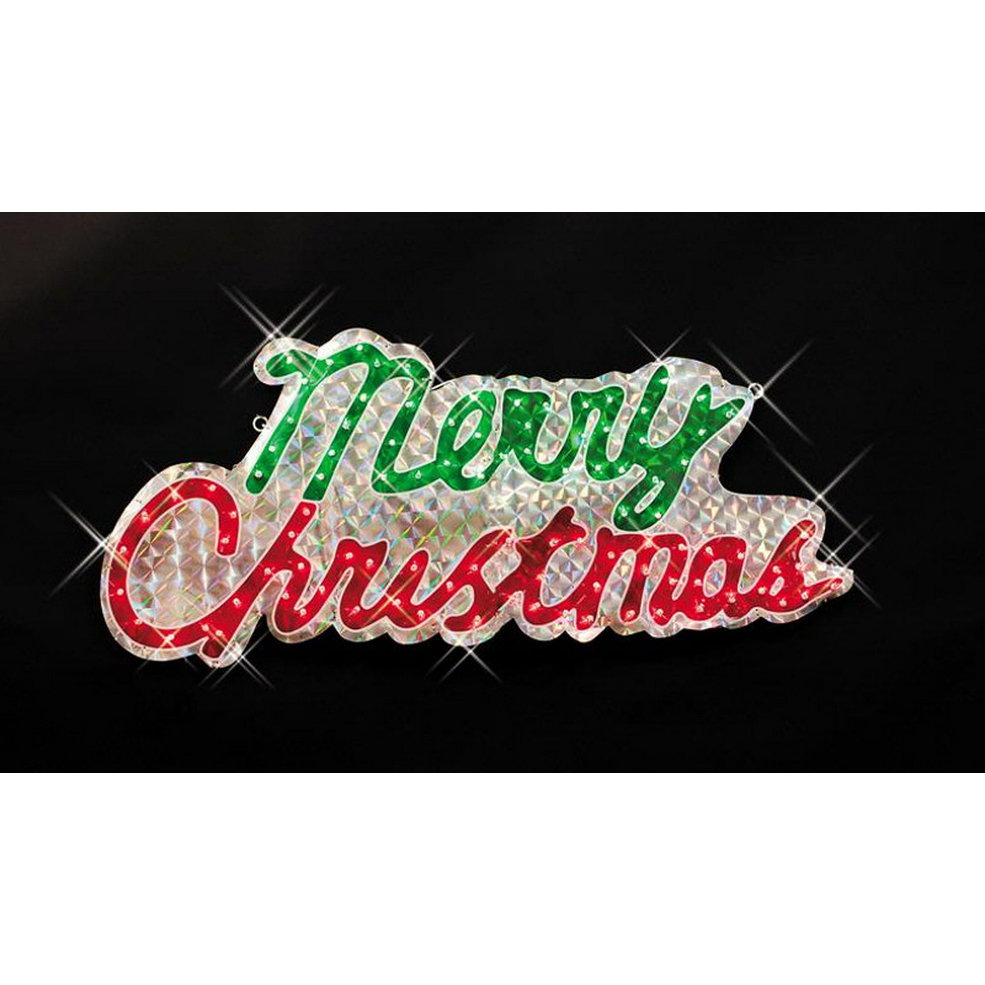 46 Sparkling Holographic Merry Christmas Sign Outdoor Decoration