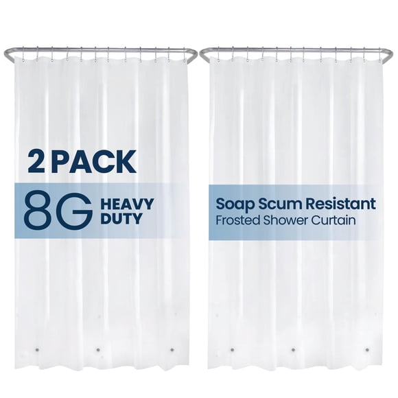 Cortina de ducha LiBa, impermeable, PEVA, no tóxica, 180 x 180 cm, paquete de 2