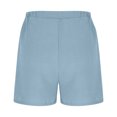 thumbnail image 4 of Pants for Women Elastic Waist Drawstring Summer Solid Color Side Pocket Shorts, 4 of 6