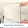 thumbnail image 4 of Hotel Brand 1000 Thread Count 6-Piece Extra Deep Pocket Super Soft Sheet Set Fit Upto 34 Inches Deep Pocket, Solid Pattern, 100% Egyptian Cotton @ 'hotellinen' (California King, Ivory ), 4 of 5