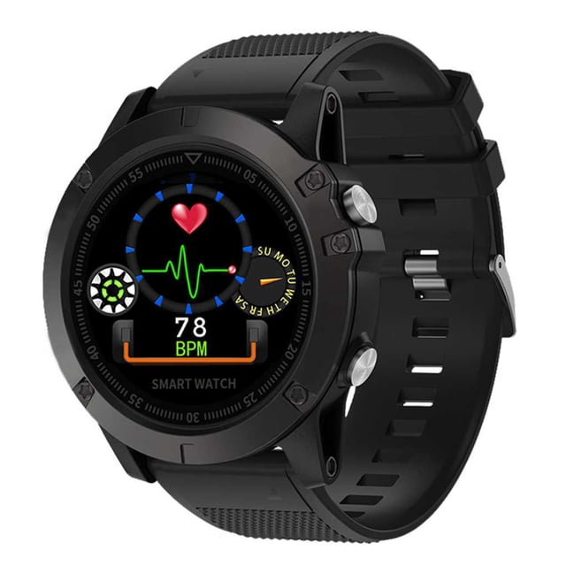 Reloj deportivo inteligente con frecuencia cardíaca IP68, resistente al agua, esfera redonda, reloj de pulsera con presión arterial, pantalla IPS de 1,22 " Inevent DZ7774-01
