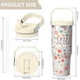 thumbnail image 4 of 30 Oz Tumbler Mimi Flower Tumbler with Lid and Straw, Birthday Gift Cup for Friend Women Men Coffee Travel Mug Thanksgiving Day Halloween Christmas Gift Water Bottle, 4 of 7