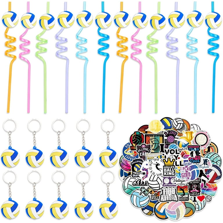 Volleyball Party Favors - Volleyball Party Decorations, Volleyball  Keychains Party Straws Stickers for Girls Teens Kids Birthday Party, Sports  Theme