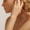 thumbnail image 3 of KeyStyle Adjustable Heart Bangle Bracelet for Women Stainless Steel Birthday Christmas Valentine Day Gifts for Wife Mom Friend, 3 of 11