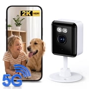 Jqimn 2K Indoor Cameras for Home Security, 2.4G/5GHz Wi-Fi Camera for Dog/Pet/Nanny/Baby, AI Text Recognition, Smart Search, Color Night Vision, 2 Way Talk, Human Detection