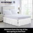 thumbnail image 3 of SGI bedding 12 inch Drop Wraparound Bed Skirt Twin Size - No Lifting Required, Adjustable Easy Fit Elastic Strap, Classic Gathered Styling Dust Ruffle, Fade Resistant -White, 3 of 7