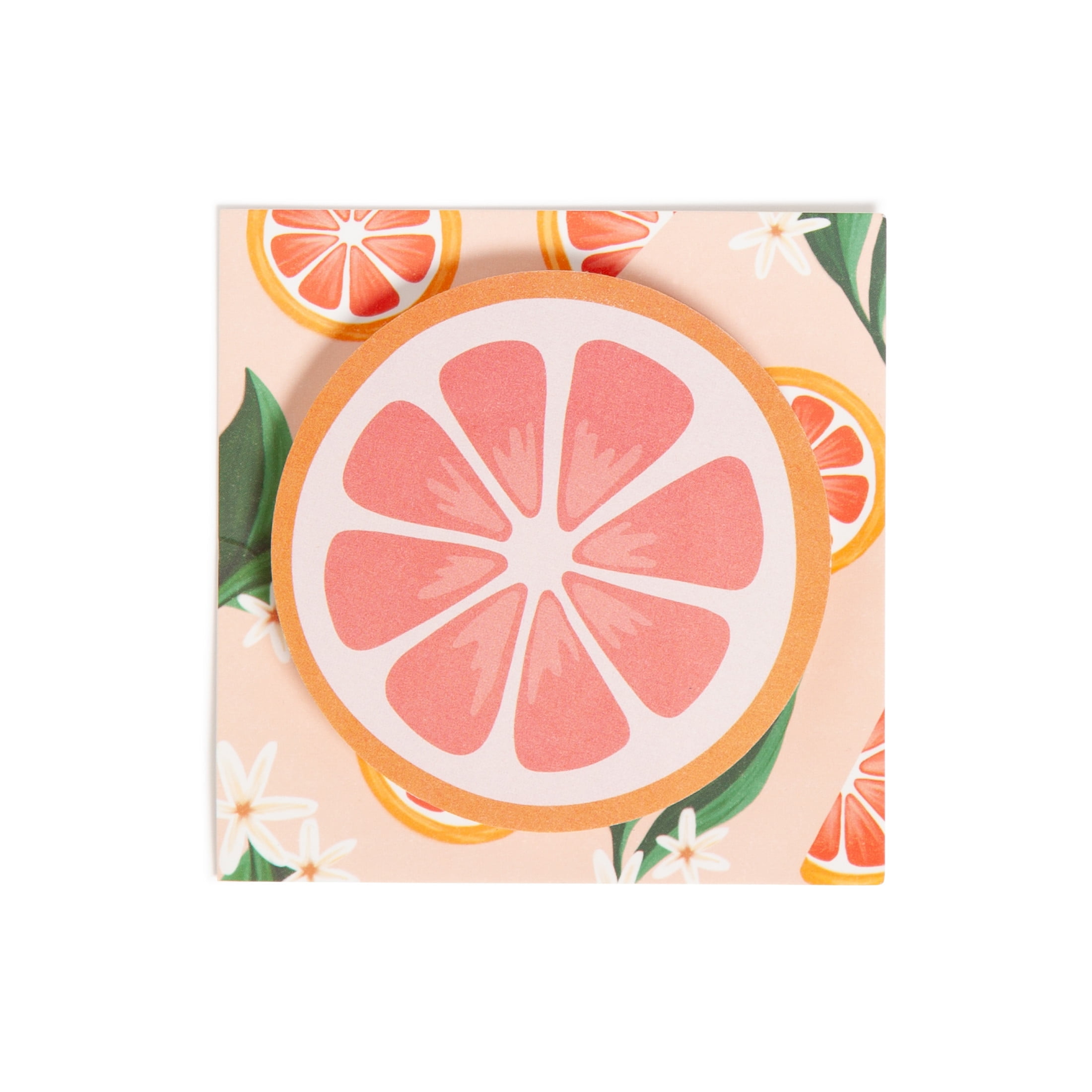 (4 pack) U Brands Sticky Notes, 3 x 3 in., 60 Sheets, Painted Fruit, Grapefruit