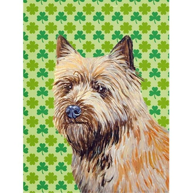 Cairn Terrier St. Patricks Day Shamrock Portrait Flag Garden Size