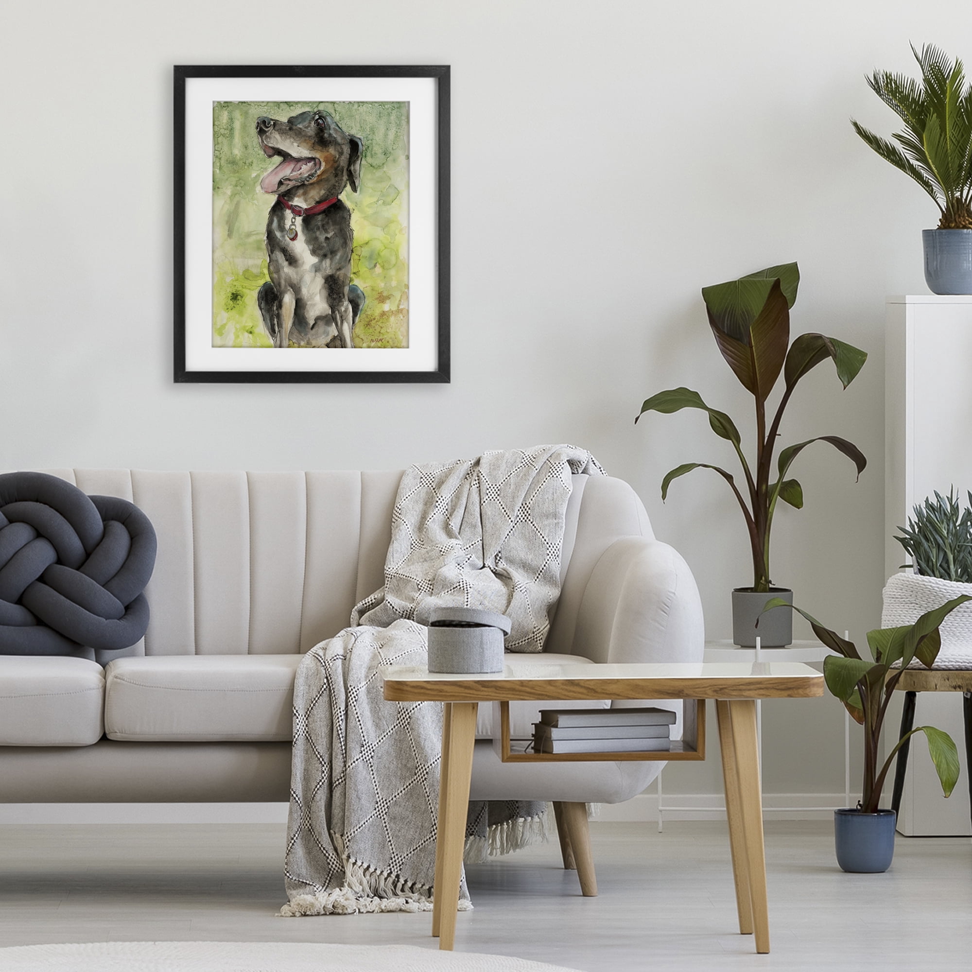 Stupell Industries A Dog's Happiness Black Framed Print Under Glass, design by Patti Mann