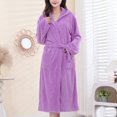 thumbnail image 1 of Women's Soft Towel Robe，long Bath Robe After Shower Absorbent Spa Bathrobes with Pockets Purple One Size, 1 of 4