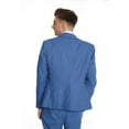 thumbnail image 4 of Men's Suit Slim Fit 3 Piece Suit Double Breasted Suit One Button Formal Wedding Prom Suits Cyan Blue XXS, 4 of 7