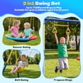 thumbnail image 2 of Swing Sets for Backyard,Fashionsport Outfitters Heavy-Duty 500lbs Outdoor Metal Swing sets for Playground,Outside Toys with Saucer Swing,Belt Swing and Trapeze Rings for Aged 3-12 Kids, 2 of 9
