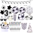 thumbnail image 2 of Decoraciones para fiestas de cumpleaños con temática de fútbol, platos, servilletas, vasos, pancartas, suministros para eventos para niños y bebés, 2 of 5