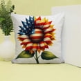 thumbnail image 5 of Moocorvic 4th of July Sunflower Patriotic Decorative Throw Pillow Covers 18 x 18 America Stars Stripes Cushion Case Fall Farmhouse Decoration, 5 of 9