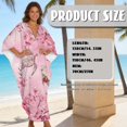 thumbnail image 7 of Xixirimido Sea Turtle Cherry Blossom Pink Print Women’s Plus Size Beach Kaftan Dress V-Neck Batwing Sleeve Swimsuit Cover Up Flowy Caftan Dress for Pool, Cruise & Resort Wear, 7 of 7