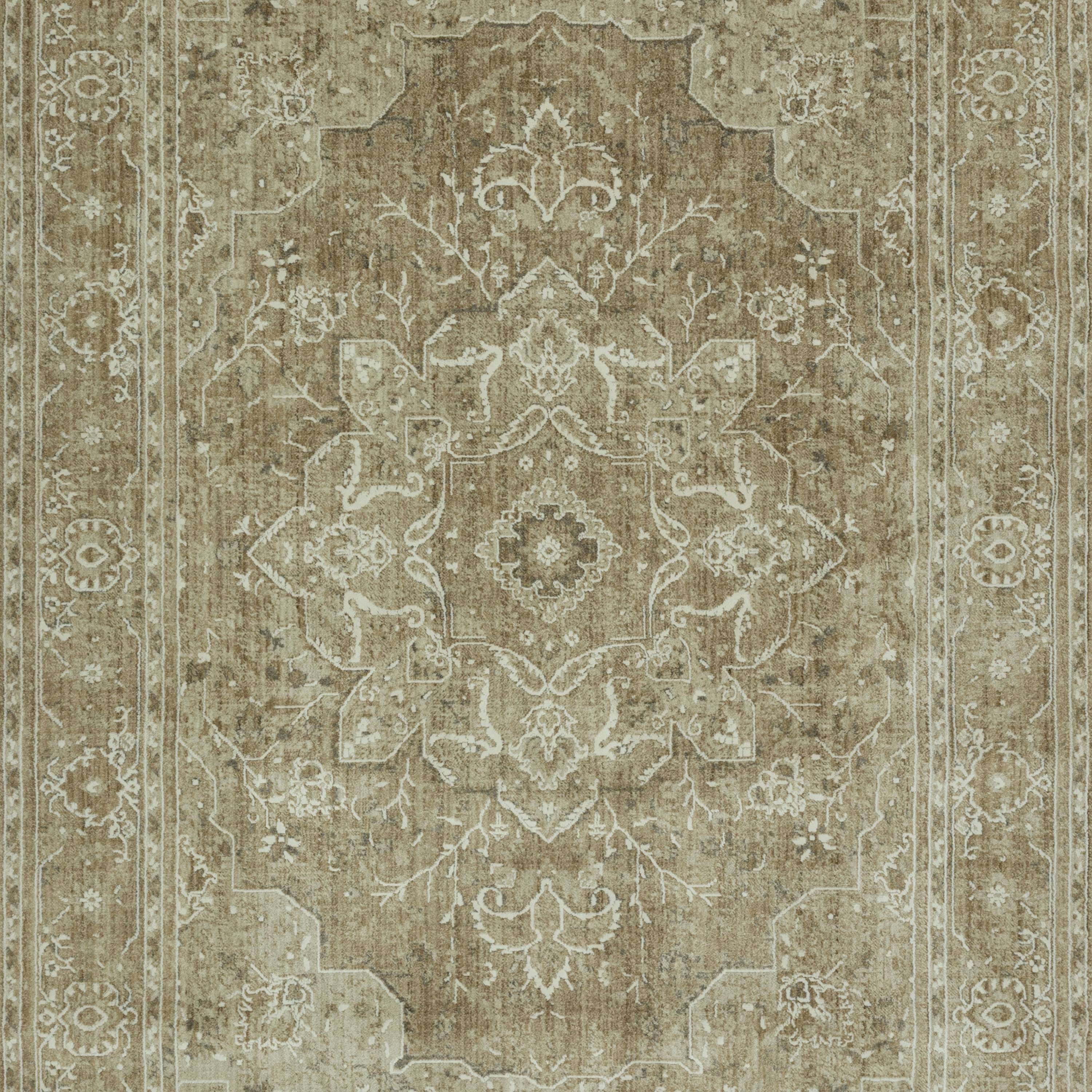Mainstays Traditional Plush Beige Medallion Indoor Area Rug, 7' 9" x 10'