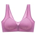 thumbnail image 3 of Sujetador de gran tamaño con hebilla frontal, fino, sin aro de acero, fruncido en la espalda, hermoso accesorio de ropa interior para mujer, leche, 3 of 3