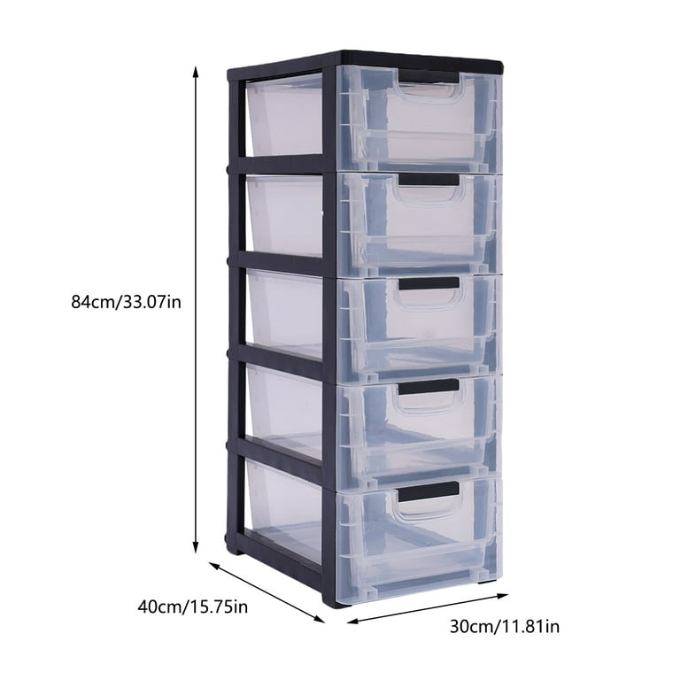 Miumaeov Stackable Vertical 5 Drawers Storage Cabinet Clothes Storage Box PP Plastic, Size: 41