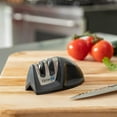 thumbnail image 2 of KitchenIQ 50825 | Diamond Deluxe Edge Grip 2-Stage Knife Sharpener | Black | Coarse & Fine Sharpeners | Compact for Easy Storage | Non-Slip Base | Soft Grip Rubber Handle | Straight & Serrated Knives, 2 of 6