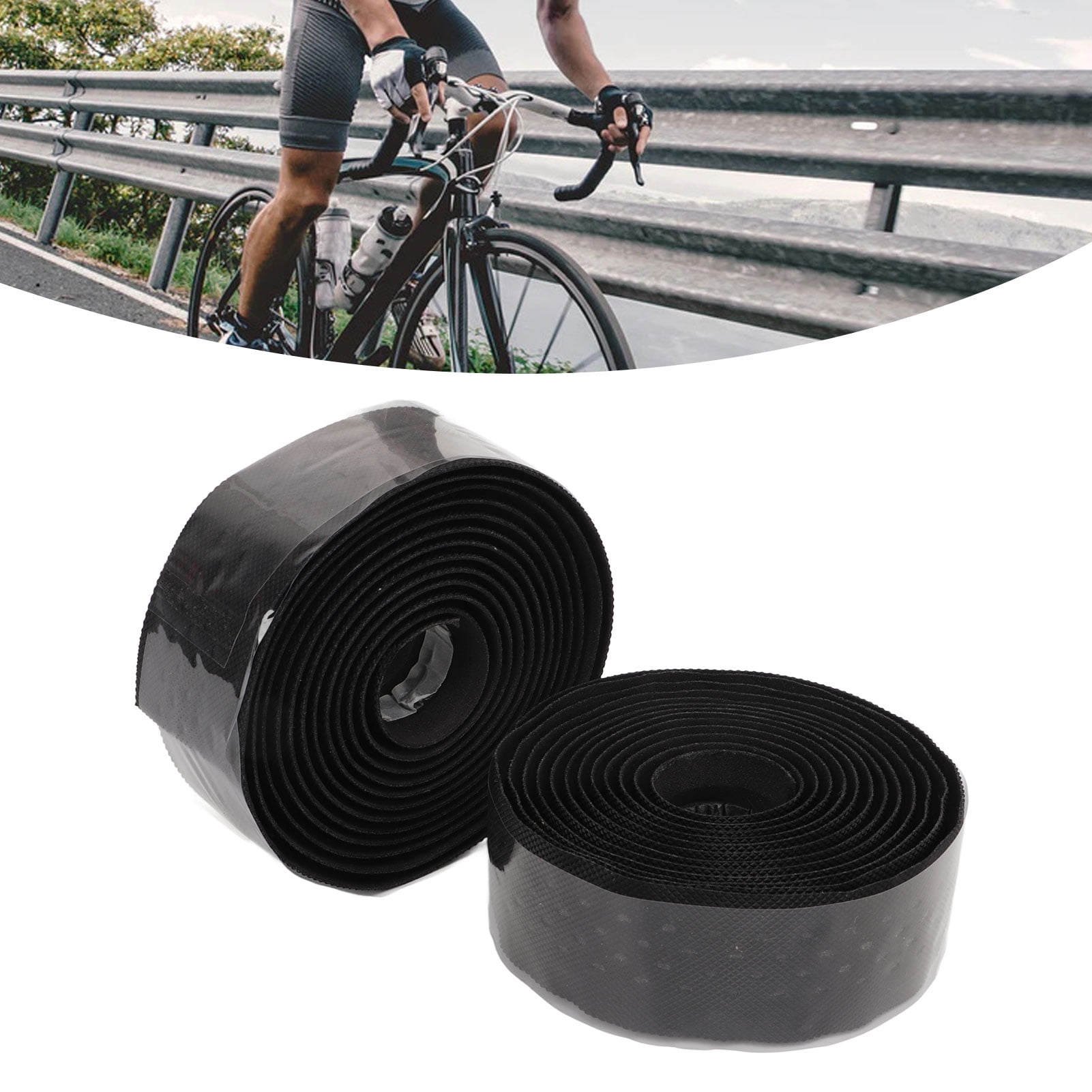 Guidoline Vélo De Route Et Gravel - Effet Carbone Antidérapant - 2.8 Mm D'Épaisseur - Longueur 2150 Mm - Lot Complet Avec Embouts - 8