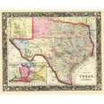 thumbnail image 3 of Mitchell 23x20 Black Modern Framed Museum Art Print Titled - Texas State and County - Mitchell 1860, 3 of 5