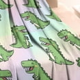 thumbnail image 3 of Cute Green Dinosaurs Gradient Pattern Blanket,Comfortable Soft Flannel Throw Blanket,All Season,Warm Lightweight Blankets for Sofa Bed Couch Living Room Chair,30"x40", 3 of 4