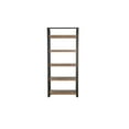 thumbnail image 2 of Yael Bookcase- 5 Brown Mahogany Shelves and Black Metal Frame- 72 Inch, 2 of 5