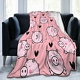 thumbnail image 2 of Pig Blanket 60"X80"Pink Animal Soft Warm Blank Gifts Flannel Fleece Throw Blanket Soft for Girls Boys Adults Lightweight Warm Cute Pig Blanket for Bed, 2 of 6