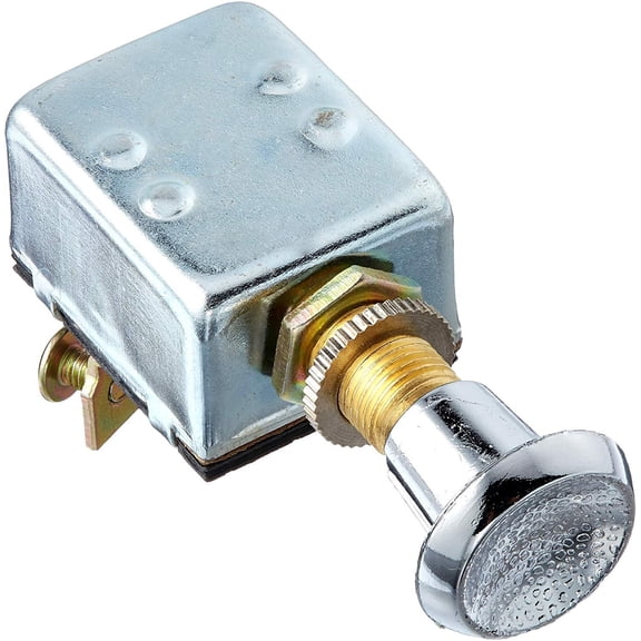 Calterm Push-Pull Switch 42200 Chrome - 12 V, 15 Amps - Silver