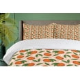 thumbnail image 4 of Ambesonne Fruit Duvet Cover Sets, Tropical Leafy Tangerines, 2-King, Pale Peach and Multicolor, 4 of 7