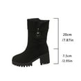 thumbnail image 4 of Black Ladies Short Boots With Thick Heel And Metal Detail Round Toe Design For Fall Winter Comfort, 4 of 9