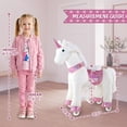 thumbnail image 3 of WondeRides Ride on Unicorn Horse White Pony Cycle Toy Size 4 for 4-9 Years, 36 Inch Height Riding Pony Unicorn with Wheels Mechanical Walking Rocking Animal as Birthday Gifts for Children M432-1, 3 of 7