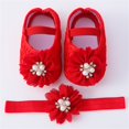 thumbnail image 3 of Coduop Baby Girl Princess Mary Jane Shoes Wedding Dress Flat Shoes with Free Headband, 3 of 6