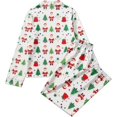 thumbnail image 6 of Riecok Christmas Pajama Sets for Women Xmas Tree Claus Printed 2 Piece PJs Sleepwear Button down Shirt and Pant Holiday Loungewear, 6 of 6