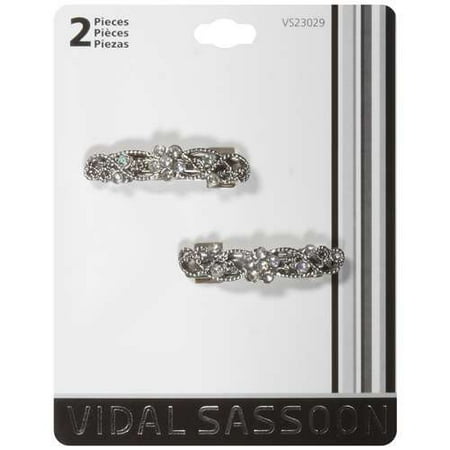 Vidal Sassoon: Silver Model #Vs23029 Barrettes, 2 ct