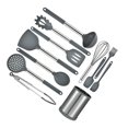 thumbnail image 3 of 12PCS Kitchen Cooking Utensil Set Silicon Non Slip Kitchen Gadgets Essential Cookware Tools with Rotatable Holder for Home Dark Gray, 3 of 5