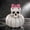 A, variant on Resin Skull White Pumpkin Figurine With Bow Hat Decor Freestanding Tabletop Statue For Halloween Indoor Party Shelf Mantel Seasonal Home Decor.B:1Pc(3.93*4.92 in)
