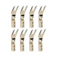 thumbnail image 1 of 8PCS HIFI Banana Y Spade Y Gold Plated Pure Copper Screw Fork HiFi Speaker Spade Connector Plugs-Co, 1 of 5