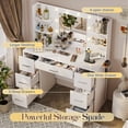 thumbnail image 4 of Homall Vanity Desk with Mirror, LED Lights & Power Outlet, Makeup Vanity Table with 7 Drawers & Shelves for Girls and Women, White, 4 of 7