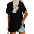 thumbnail image 2 of Dellytop Womens Summer Short Sleeve Round Neck Soft Loose T Shirts With Pocket, 2 of 7